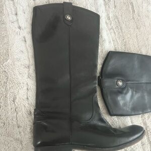 Frye Melissa Black Leather Riding Boots